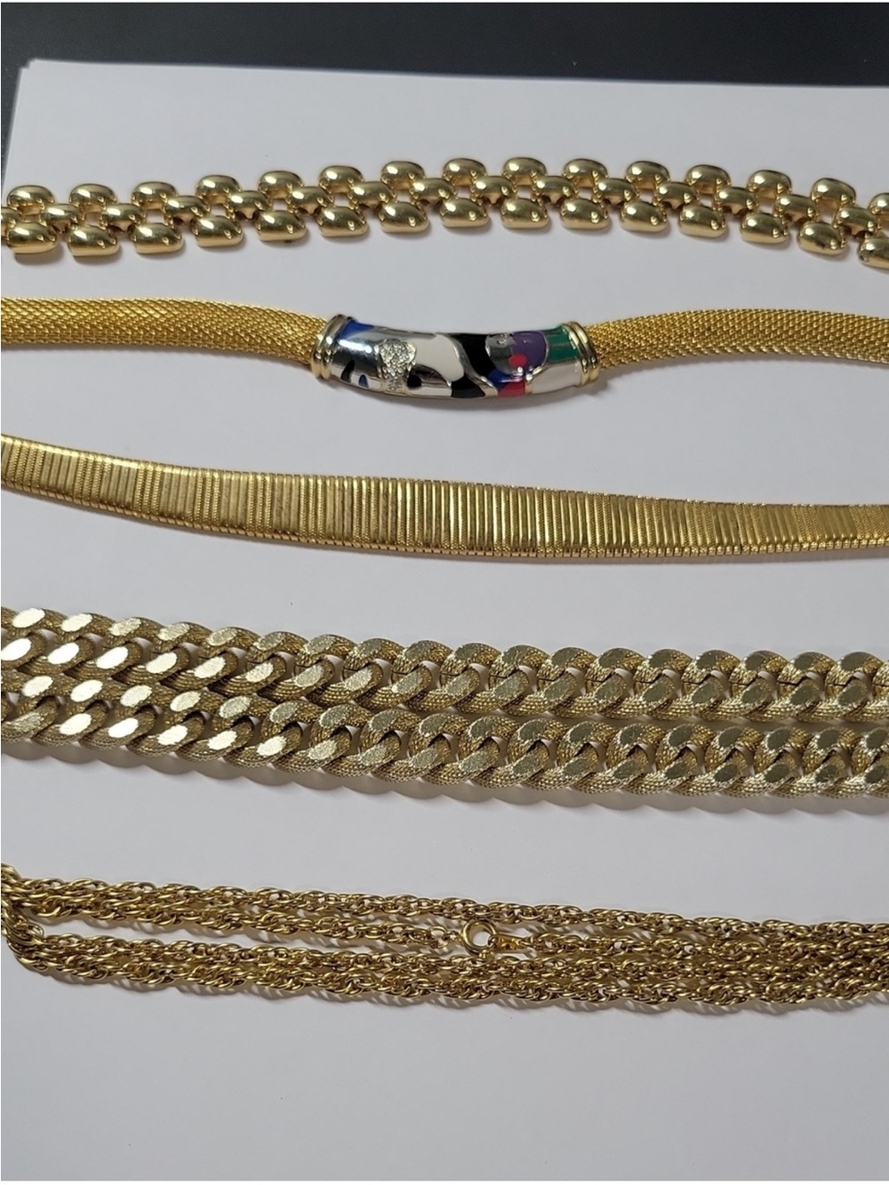 Vintage Gold-Tone Women's Multi-Chain Necklace